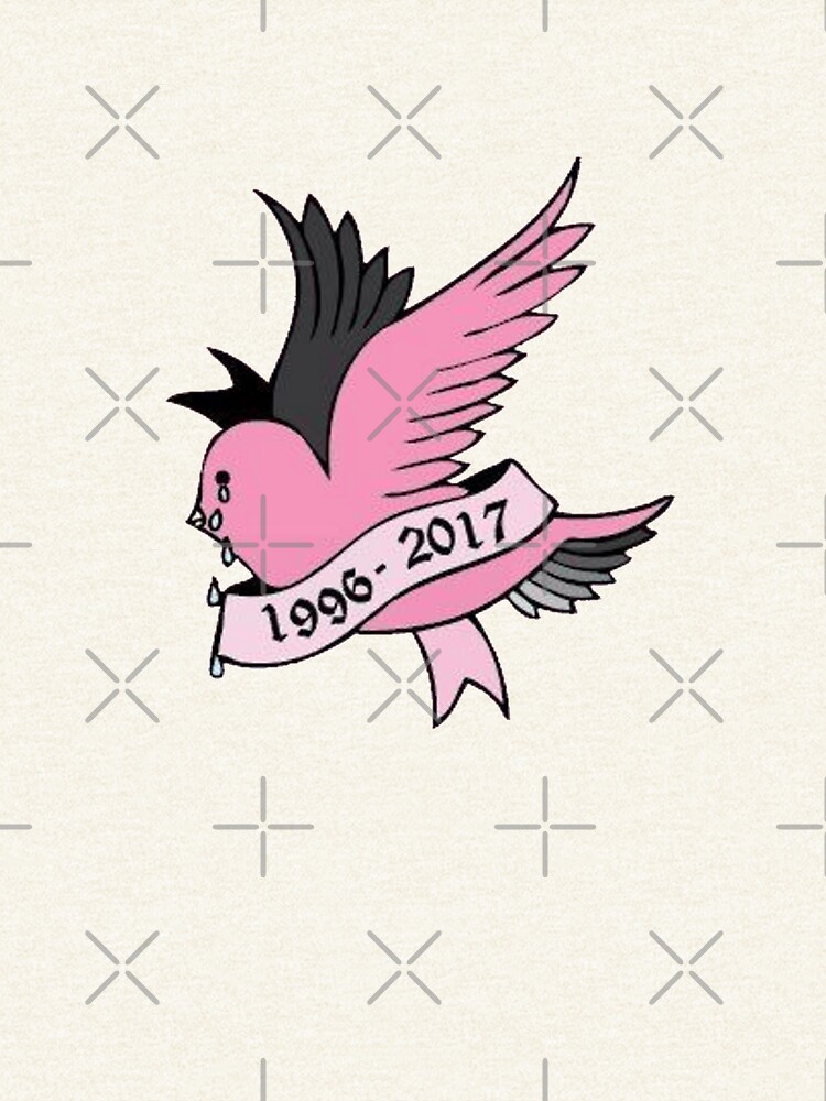 "Lil Peep Cry Baby bird tattoo in pink original design" Zipped Hoodie