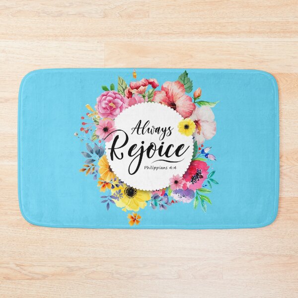 Item preview, Floral Always Rejoice Bible verse Philippians 4:4 designed and sold by KA DESIGNS.