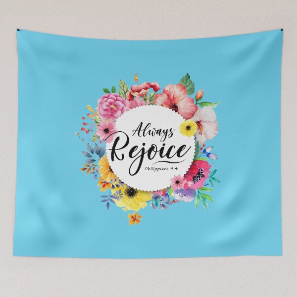 Item preview, Floral Always Rejoice Bible verse Philippians 4:4 designed and sold by KA DESIGNS.
