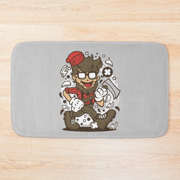 Item preview, Hipster Lumberjack Cartoon Character - Hipster cool art illustration designed and sold by Nickelparis.