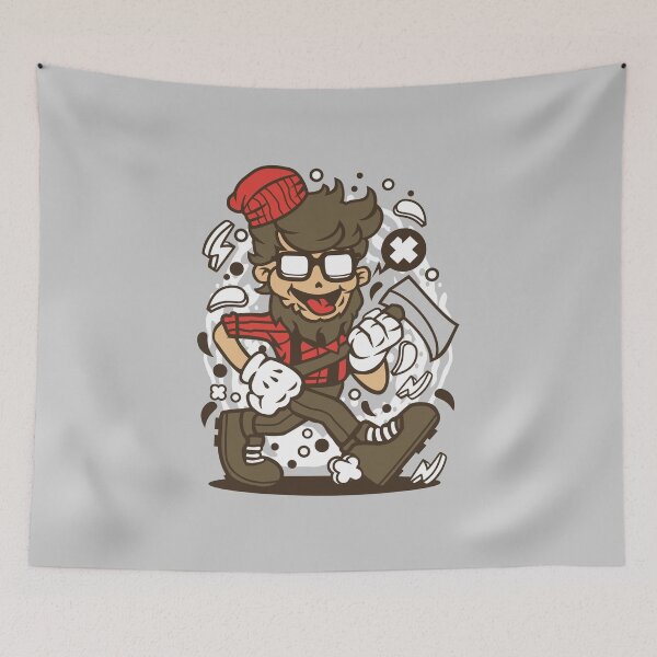 Item preview,  Hipster Lumberjack Cartoon Character - Hipster cool art illustration designed and sold by Nickelparis.