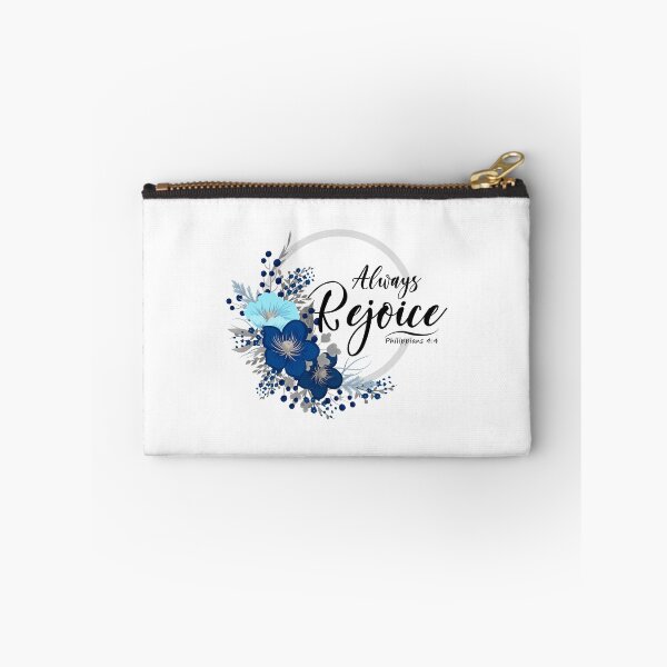 Item preview, Blue Floral Always Rejoice Bible verse Philippians 4:4 designed and sold by KA DESIGNS.