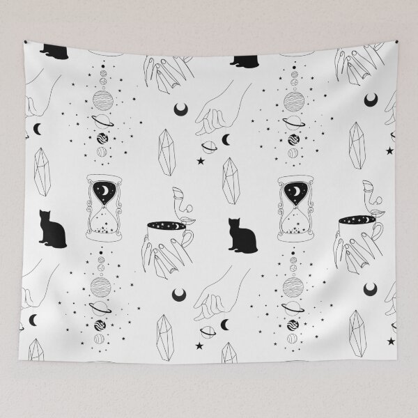 Item preview, Black and white Occult and astrology. Magic illustration.  designed and sold by OneLinePrint.