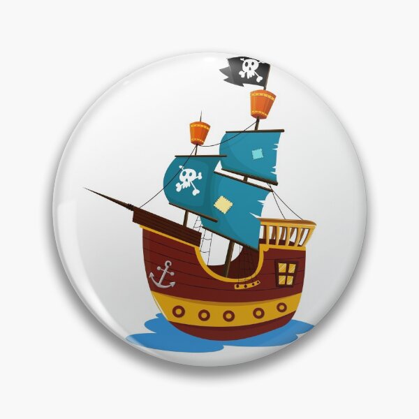 Item preview, Echte-Lernuhren.de | EasyRead children's clock children's room clock 24 hours format © hatgirlDESIGN (3,6,9,12 highlighted) school starts school start pirate ship, pirates designed and sold by hatgirldesign.