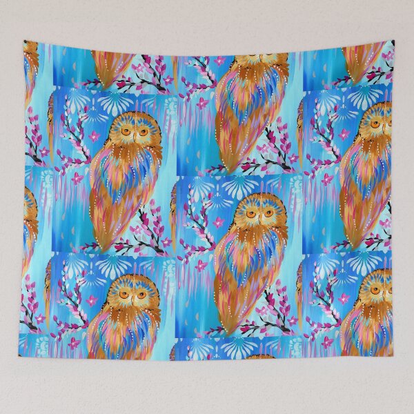 Item preview, Owl phone case, with an abstract owl painted in bright colours designed and sold by CatherineJacobs.