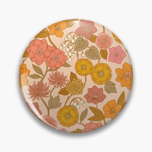 Item preview, Botanical Blooms Vintage Retro Blush Petal designed and sold by Cecilia Mok.