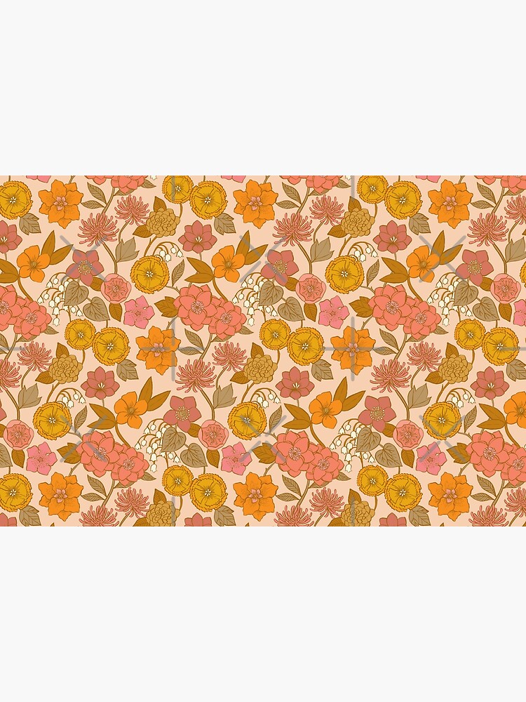 Botanical Blooms Vintage Retro Blush Petal by ceciliamok