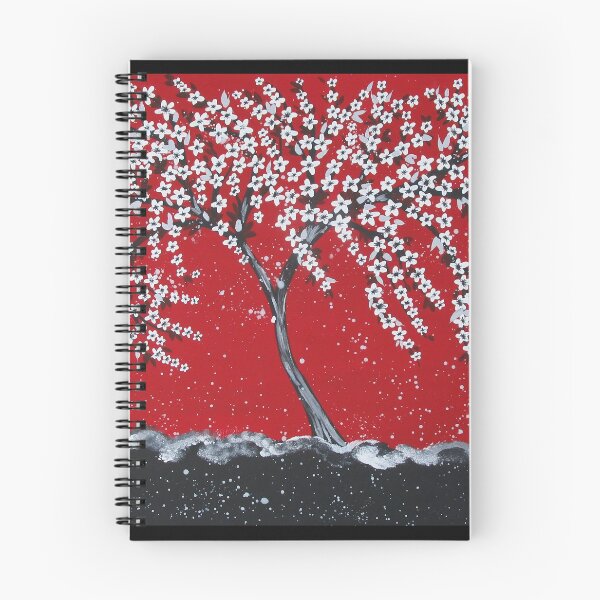 Artikelvorschau, Weiße Sakura - in Rot und Schwarz mit Grau und Weiß entworfen und verkauft von CatherineJacobs.