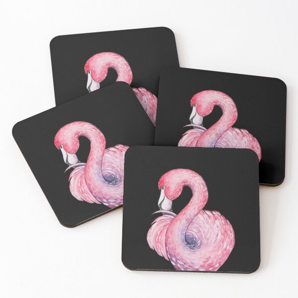 Artikelvorschau, Rosa Flamingo auf Schwarz entworfen und verkauft von victorcociul.