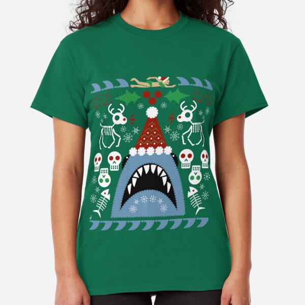 Santa Jaws Ugly Sweater Classic T-Shirt