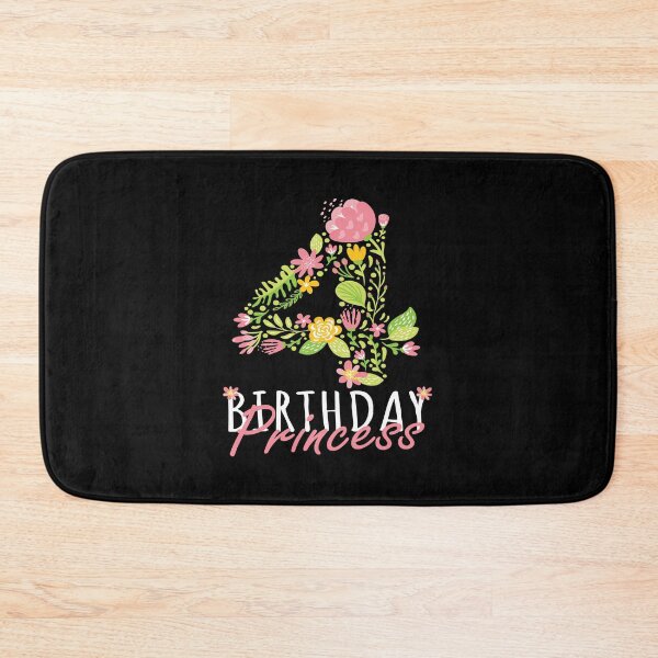 Item preview, 4th Birthday Princess 4 Years Old Girl Floral B-day Theme product designed and sold by Grabitees.