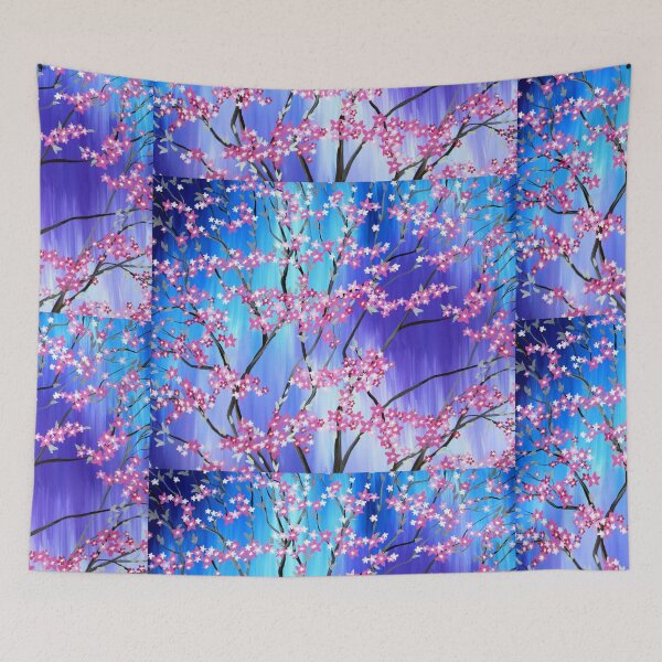 Item preview, Sakura Dream, an abstract cherry blossom tree with pink blue and purple designed and sold by CatherineJacobs.