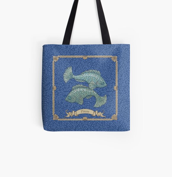 Vintage Astrology - Pisces All Over Print Tote Bag
