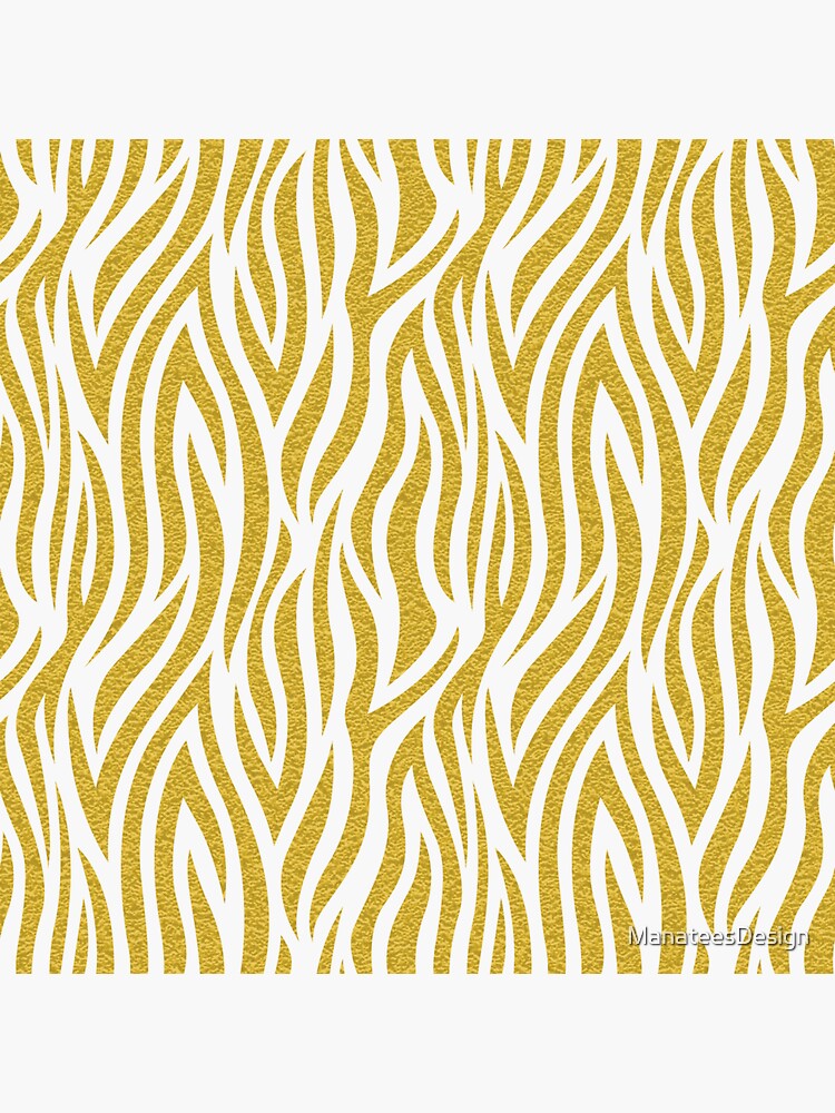 "Gold Zebra Print Pattern" Sticker by ManateesDesign Redbubble