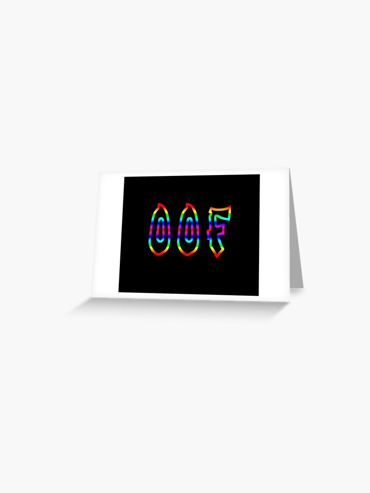 Oof Roblox Games Greeting Card By T Shirt Designs Redbubble - get a 50 roblox gift card check out tumblr blog roblox