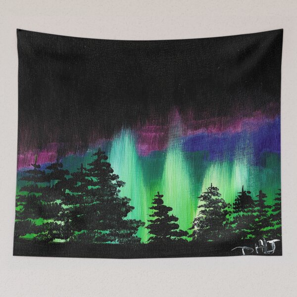 Item preview, Aurora over a night-time forest designed and sold by Dianne Hancock-James.