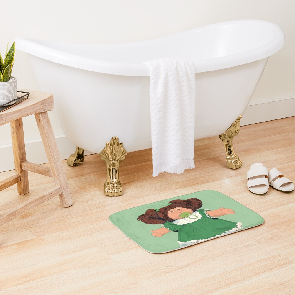 " Cabbage patch kids doll brown hair" Bath Mat by