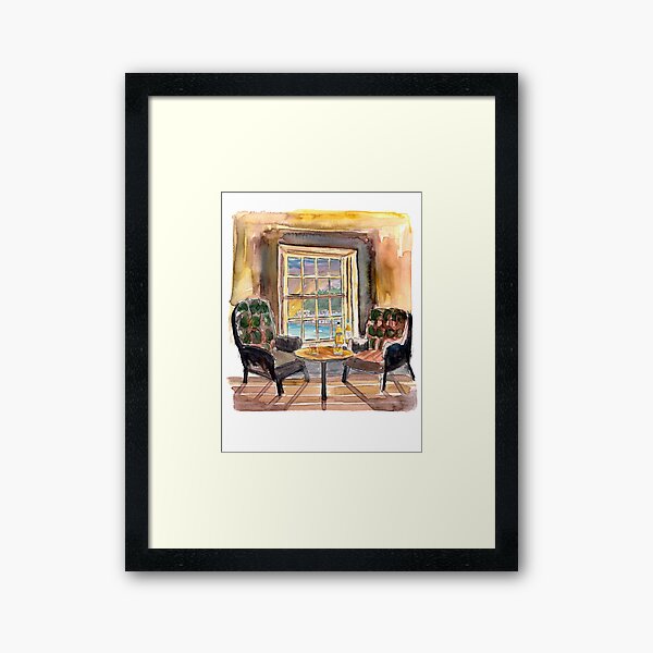 Item preview, Pub Window With Whisky And Hebrides Harbour  designed and sold by artshop77.