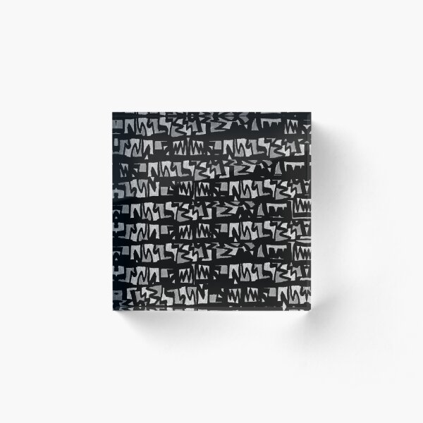 Graffiti-Style schwarz weiß Acrylblock