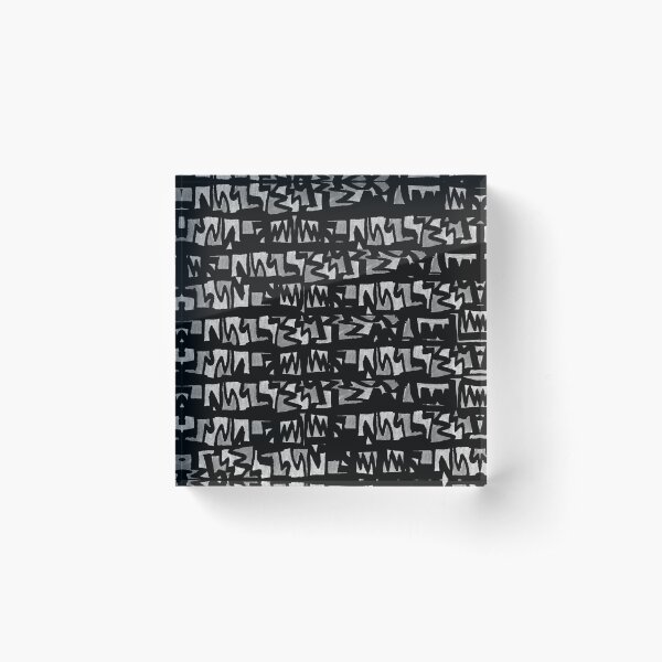 Graffiti-Style schwarz weiß Acrylblock
