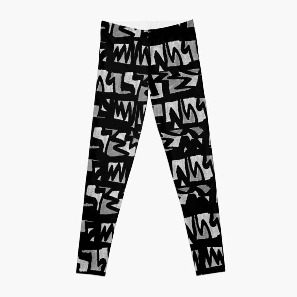 Graffiti-Style schwarz weiß Leggings