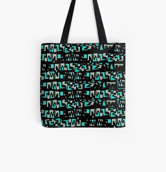 Graffiti Style Green All Over Print Tote Bag