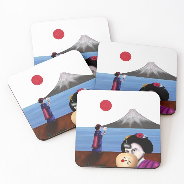 Item preview, Japanese Geisha Girl the sun and Fuji Mountain designed and sold by Jonah Augustin Gray.