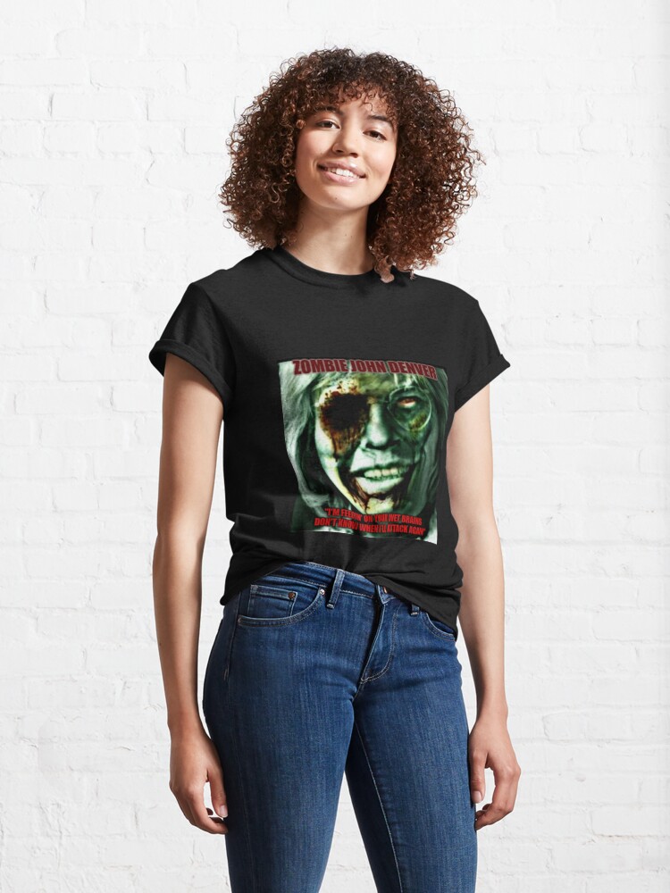 Alternate view of Zombie John Denver parody design! Classic T-Shirt