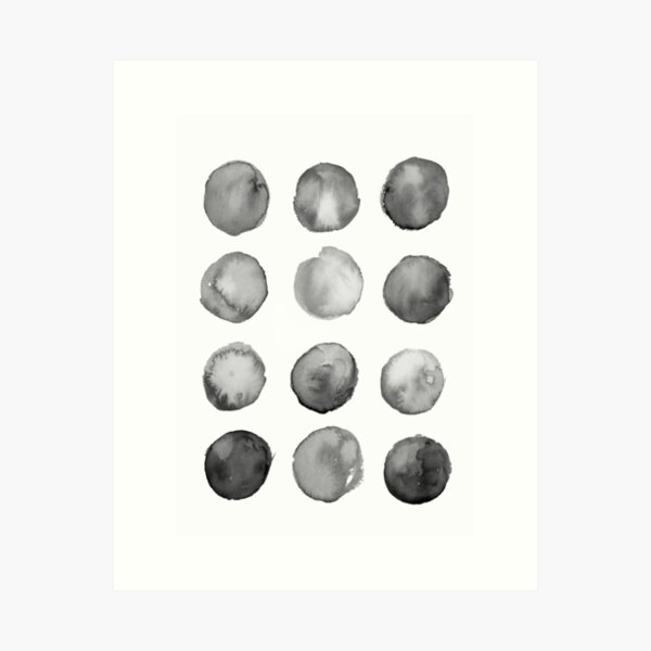 Aperçu de l'œuvre Cercles gris aquarelle créée et vendue par ElaSzczepaniak.