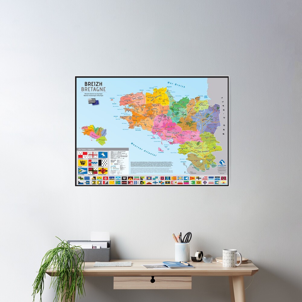 Poster « "Breizh" : Carte des pays historiques de Bretagne»