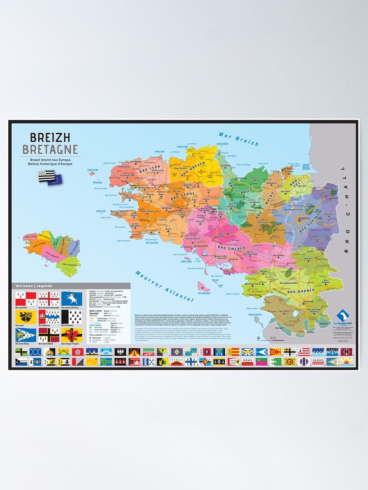 Poster ''"Breizh" : Carte des pays historiques de Bretagne' : autre vue