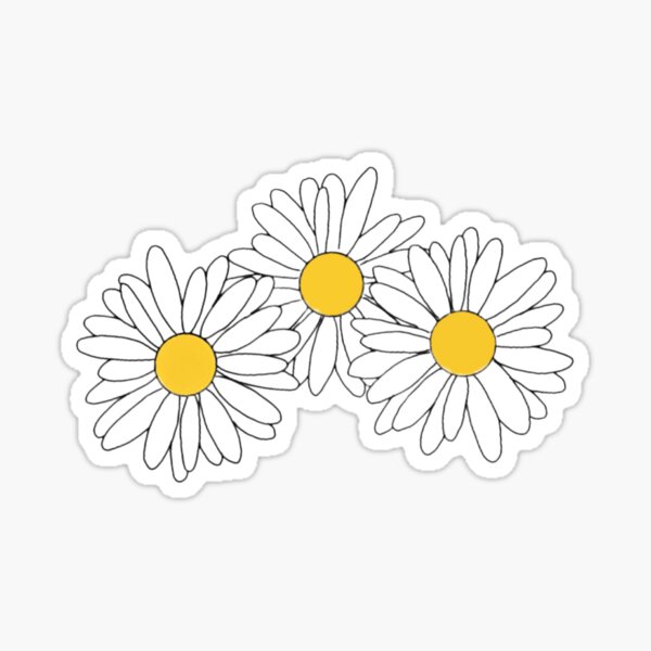 White Daisy Flower Sticker, 2 Pack Clear Inspirational Stickers for Laptop  Phone Water Bottles Car