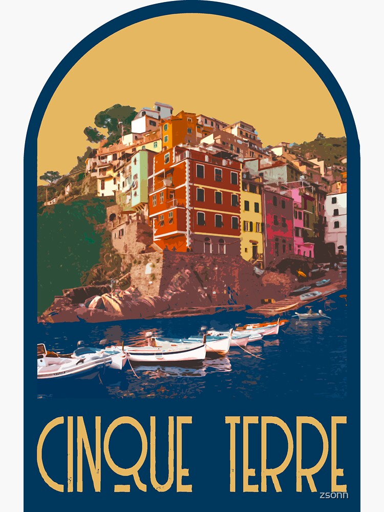 Thumbnail 3 of 3, Sticker, Cinque Terre Decal designed and sold by zsonn.