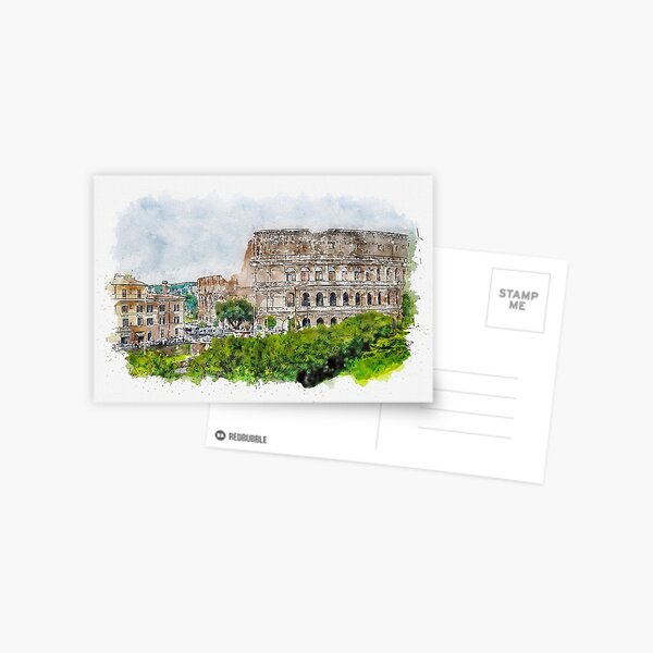 Item preview, Aquarelle sketch art. View to the Colosseum from the street designed and sold by anytka.
