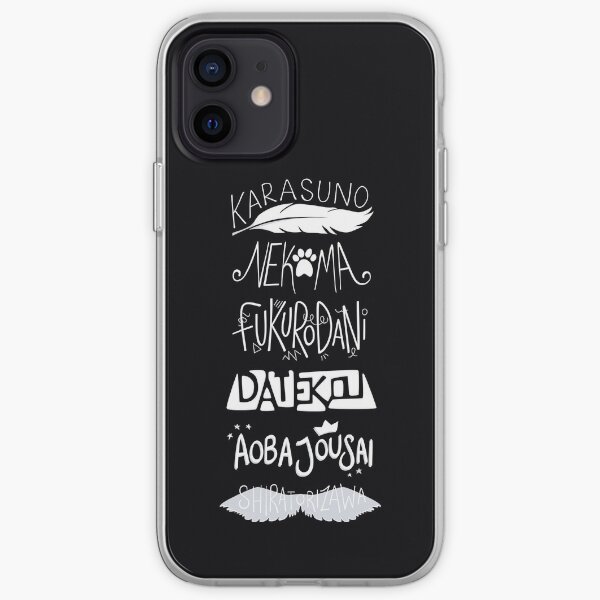 Haikyuu!! Teams - White on Black iPhone Soft Case
