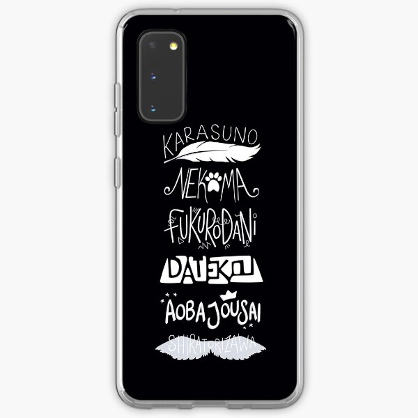 Haikyuu!! Teams - White on Black Samsung Galaxy Soft Case