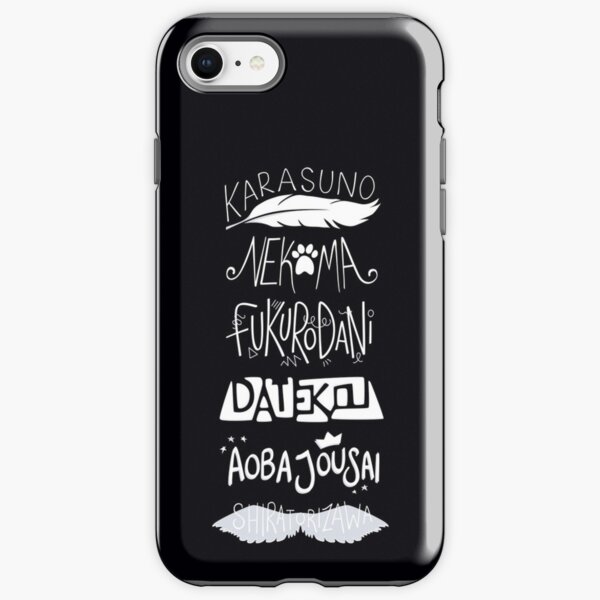 Haikyuu!! Teams - White on Black iPhone Tough Case