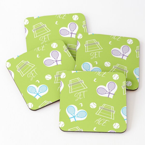 Item preview, Cute tennis pattern on fresh green designed and sold by EvieWoj.