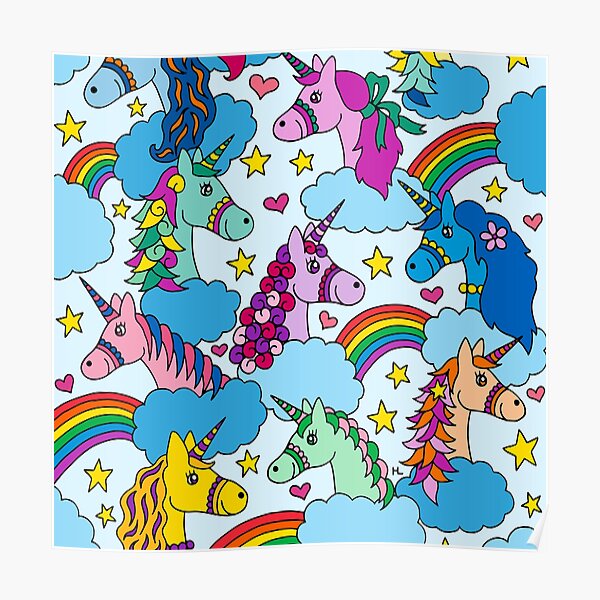 Unicorns and Rainbows || Magical Unicorn || Kids Poster