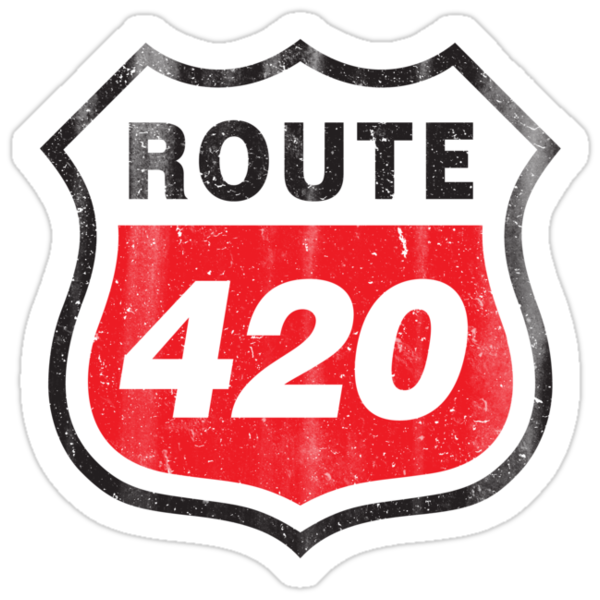  Vintage Route 420 Stickers  by colorhouse Redbubble