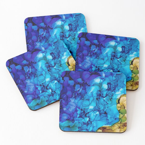 Item preview, Day at the Beach: Original Abstract Alcohol Ink Painting designed and sold by herzart.