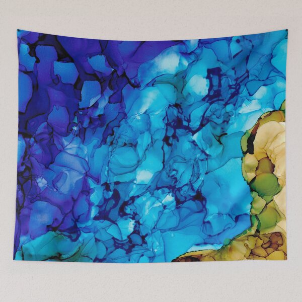 Item preview, Day at the Beach: Original Abstract Alcohol Ink Painting designed and sold by herzart.