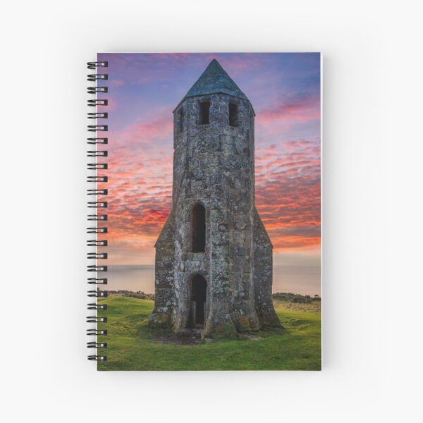 Sunset At St Catherines Oratory The Pepperpot Spiral Notebook