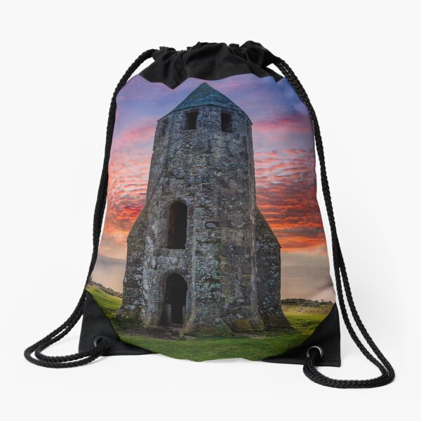 Sunset At St Catherines Oratory The Pepperpot Drawstring Bag