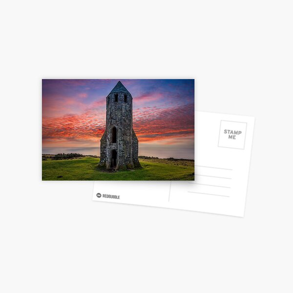 Sunset At St Catherines Oratory The Pepperpot Postcard