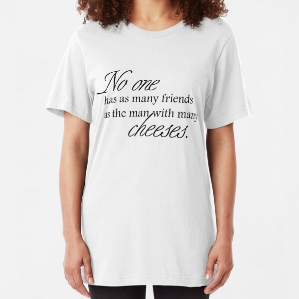 Cheese Friends black for high necked Slim Fit T-Shirt