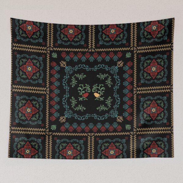 Aperçu de l'œuvre Oiseaux de tapis floral roumain créée et vendue par Desenatorul1976.