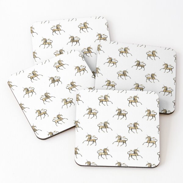 Item preview, Unicorns Heraldic Gold Pattern Overlays designed and sold by digitalvintage.
