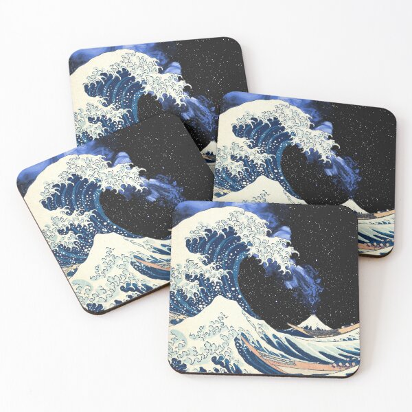 Item preview, The Great Wave Off Kanagawa Mount Fuji Eruption and Stars designed and sold by anthonylonder.