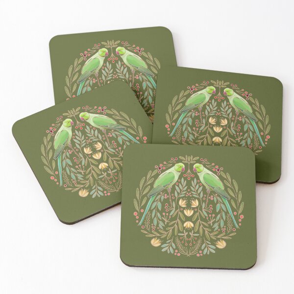 Item preview, Khaki mirrored parrots designed and sold by Kathy Lecocq.